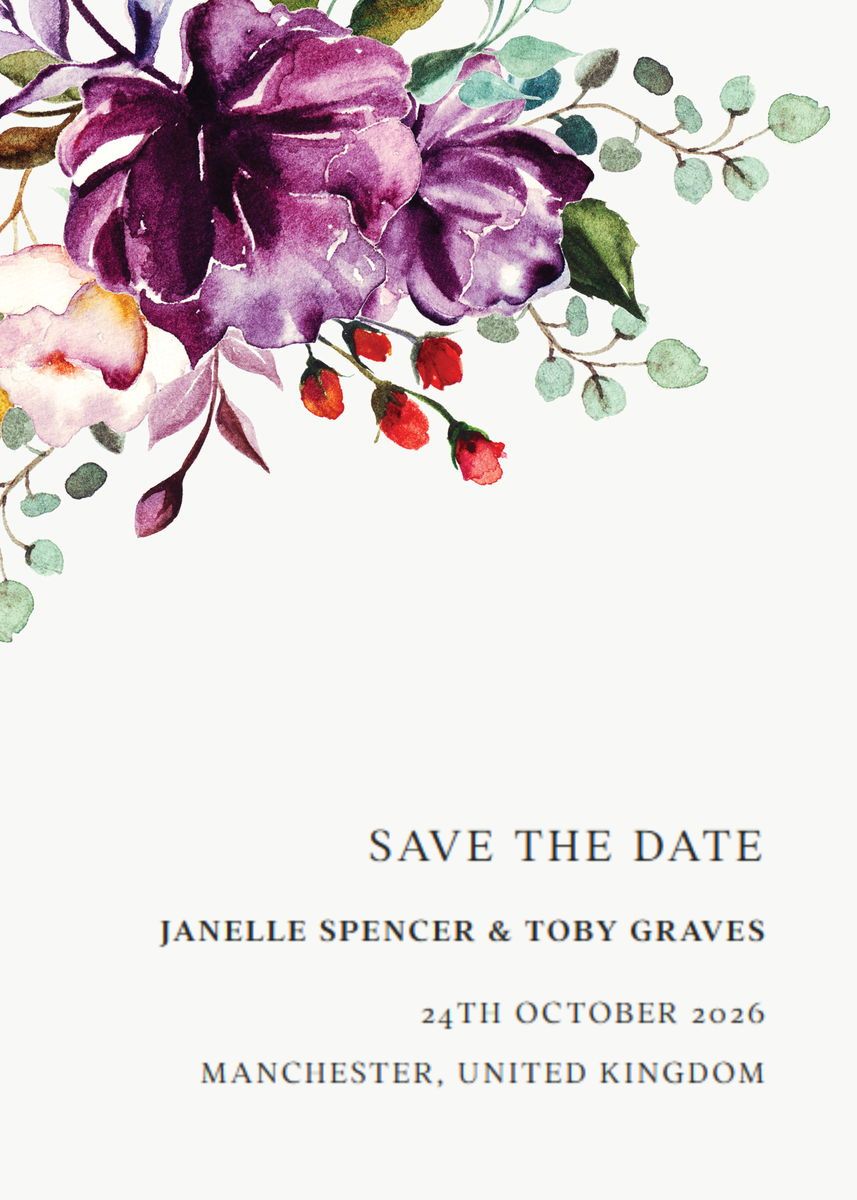 Digital Save the Date invitation example for wedding guests.